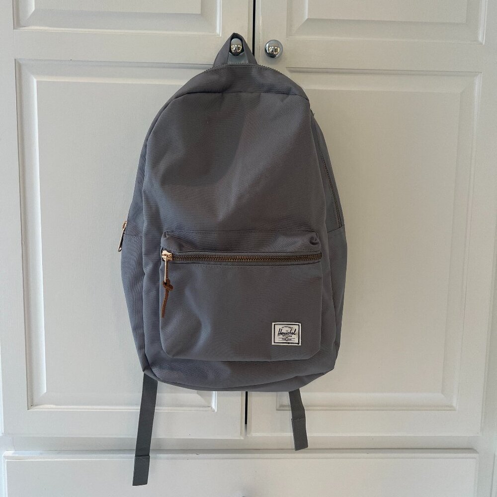 Herschel Settlement Backpack gray with red striped lining